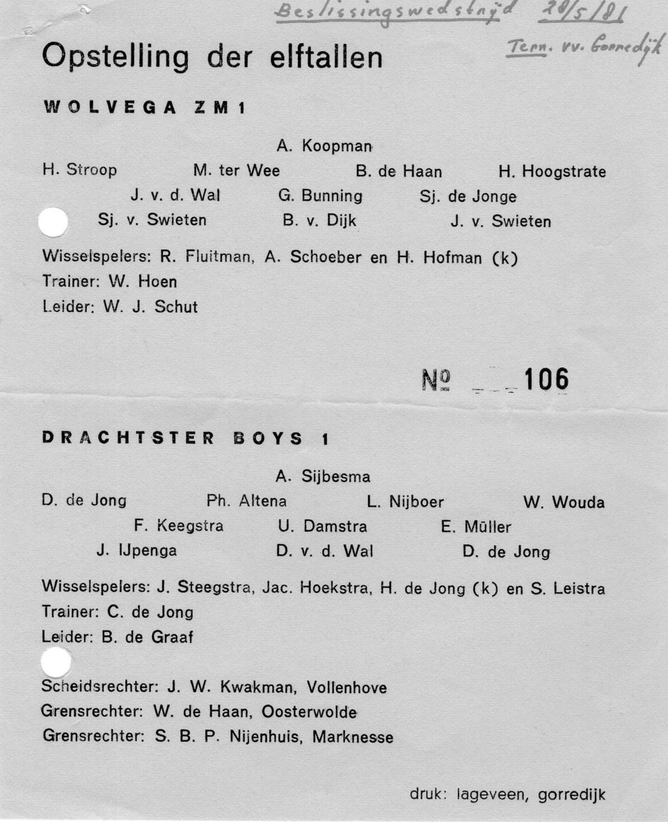 1981 Dr Boys Wolvega opstellingen